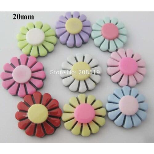 NBNLSN 20Pcs mix colors 20MM flower buttons embellishment DIY craft supplies paper scrapbooking accessories