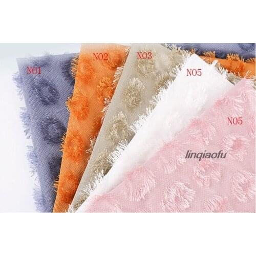 New product pine needle jacquard round three-dimensional tassel Korean fashion plush fabric