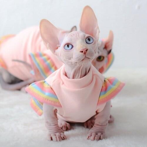 Hairless Cat Clothes German Velvet Small Flying Sleeve Cat Skirt German Pet Kitten Hoodie Anti-hair Loss Coat