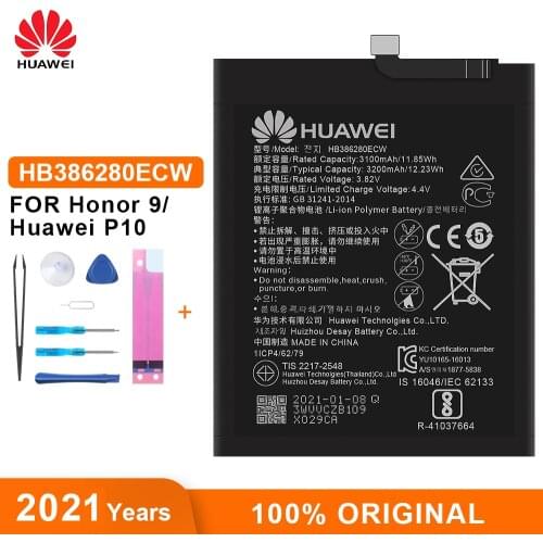 Huawei Original Battery HB386280ECW 3200mAh for Huawei Ascend P10 / Honor 9 High quality Phone Replacement Batteries