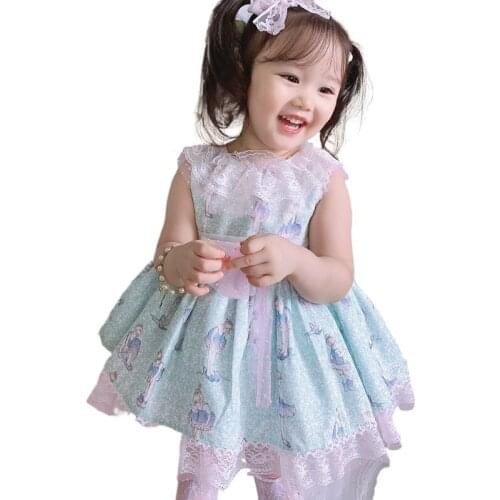 Summer New Lolita Girls Dress Spanish Girl Princess Dress Kids Dresses for Girls Kids Clothes Flower Girl Dresses for Weddings