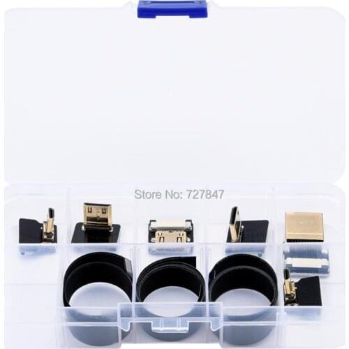 HDMI Flat Ribbon Cable with Standard Mini Angle Micro Connectors Bundle Set for RC Multicopter Gimbal Aerial Photography