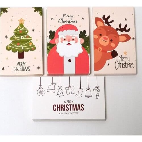 50pcs/pack Merry Christmas Greeting Card Postcard Thank you Card Christmas gifts Message Card Envelope Holiday wrapping card