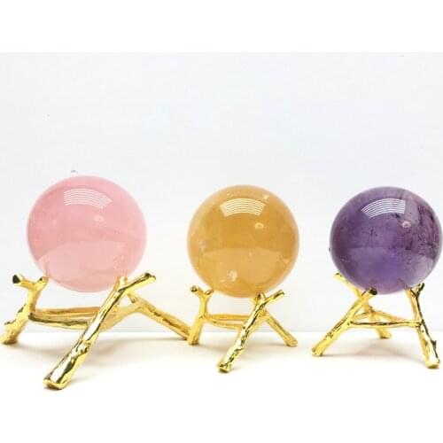 Natural Amethyst Quartz Crystal Sphere Ball Bracket Minerales Jewelry Healing Feng Shui Home Decor
