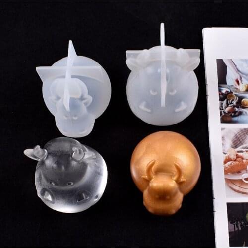 DIY Crystal Epoxy Mirror New Bullish Full Fat Cow Animal Silicone Creative Mold Handmade Resin Home Decoration
