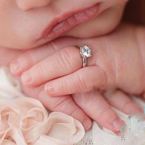 Newborn Photography Props Faux Diamond Ring Baby Shooting Photo Prop Jewelry
