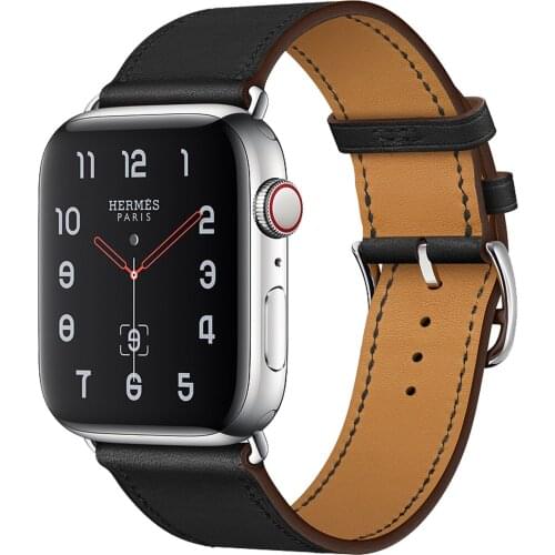 Genuine Leather Loop Bracelet Band for Apple Watch 6 5 4 38MM 40MM Strap for iWatch 6 5 4 3 2 SE Wristband 44MM 42MM