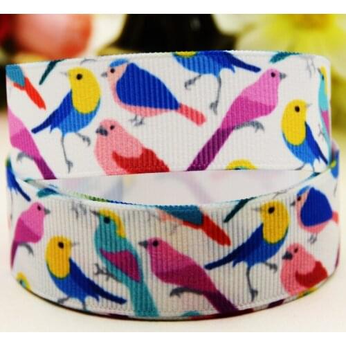 22mm 25mm 38mm 75mm bird printed Grosgrain Ribbon party decoration 10 Yards X-03650