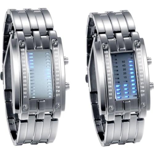 Lancardo 2021 Luxury Binary System LED Display Watches For Men and Woman Wrist Watch Clock Hours Couple Watch relogio masculino