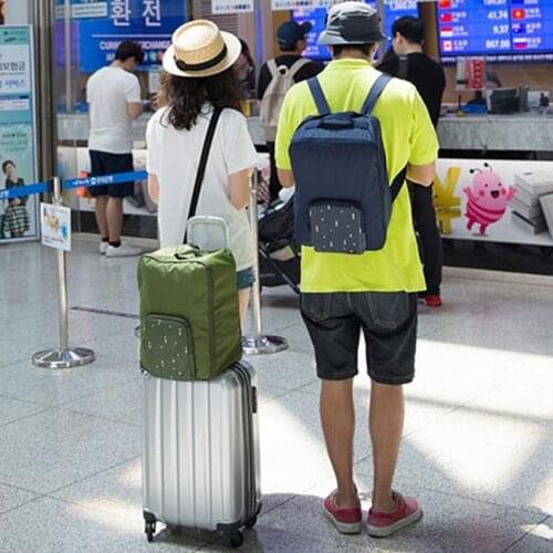 Travel Backpacks Foldable Zipper Soild Nylon+Polyester Back Pack Daily Traveling Women Backpack Shoulder Bag Folding School Bag