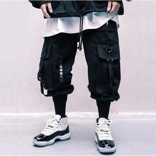 Techwear Streetwear Hip Hop Cargo Pants Men Black Loose Joggers Harem Trousers Oversized Sport Harajuku Punk Casual Sweatpants