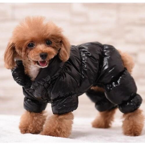 Warm Winter Dog Jumpsuit Coat Waterproof Pet Snowsuit 3 Color Fleece Pet Outfit Dog Clothes Black Pink Blue XS S M L XL 2XL 3XL