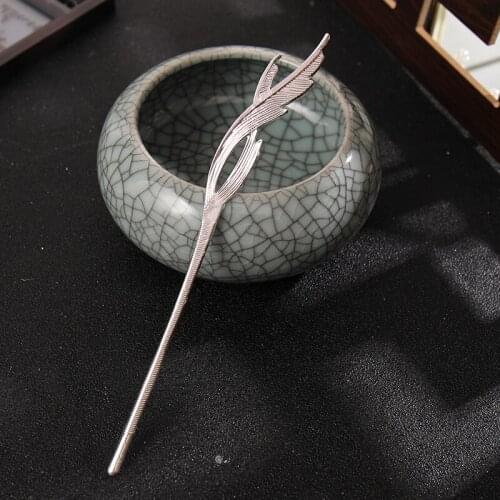 Vintage Chinese Hairpins Hair Accessories For Women Leaf Shaped Antiques Hairpin Classic Style Hair Clips Elegant Headwear