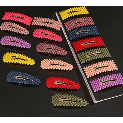 Ins Candy Color Pearl Hair Clips For Women Hairpins Barrettes Hair Ornament Girls Hair Clips Gold Girls Hair Styling Accessories