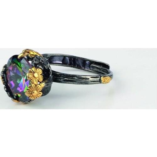 Handmade Womens Topaz Gemstone Ring, Woman 925 Silver Ring, Adjustable mystic topaz Ring, Silver Handmade Ring