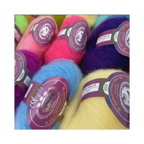 1ball=25g Angola Woolen Mohair Jacquard Wool Knitting Yarn Plush Fine Wool Crochet Yarn Villi Plump Delicate Smooth Yarn