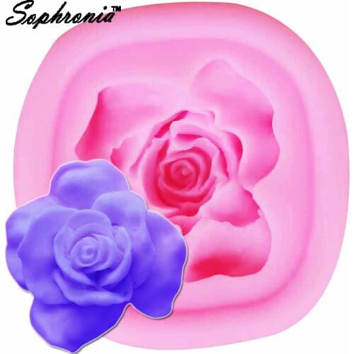 10pcs/set 3D Rose Silicone Mold Candy Sugar Fondant Cake Decorating Tool Chocolate Gumpaste Moulds Resin Clay Candle Molds M852