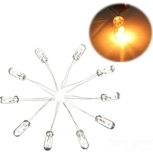 10pcs/lot 5mm Clear 12V 1.4W Mini Grain of Wheat / Rice Bulbs T5 Bulbs color:(oem amber)