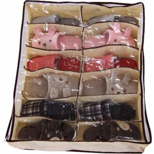 12 Pairs Shoes Storage Organizer Holder Container Under Bag For Slippers Closet Houder Opslag Box Shoe Box Bed Container Be H4W9