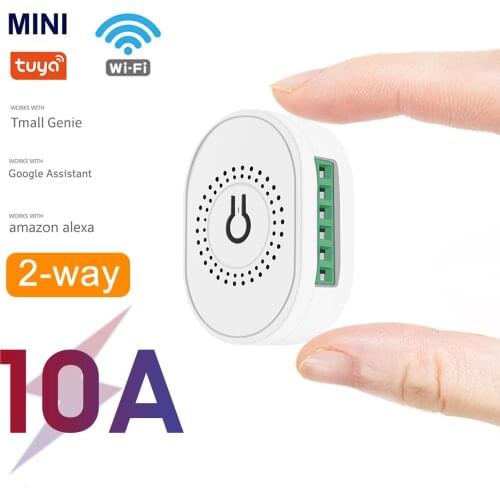 WiFi 2-Way Smart Switch Module Home Switch Controller Mini Switch Remote Control On&Off Breaker Compatible with Voice Assistants
