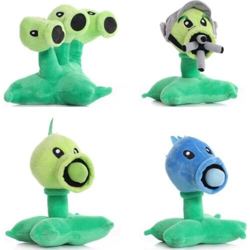 4pcs/lot 15cm PVZ Peashooter Plush Stuffed Toys Plants vs Zombies Snow Pea Plush Toy Doll for Kids Children Christmas Gifts