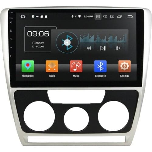 Aotsr Android 8.0 7.1 GPS navigation Car DVD Player ForSkoda Octavia MT 2010-2014 multimedia radio recorder 2 DIN 4GB+32GB