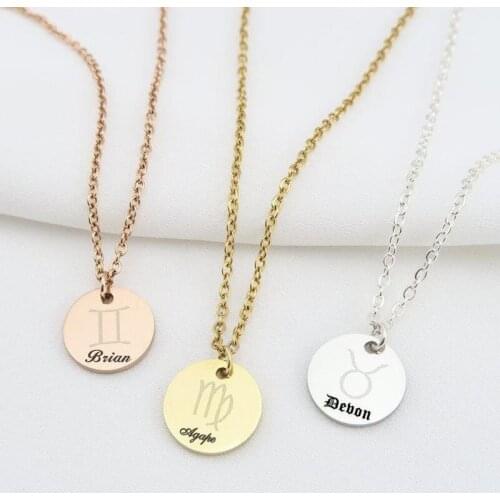 Custom Astrology Necklace Personalized Zodiac Jewelry Customized Celestial Constellation Name Necklace Birthday Gift For Her