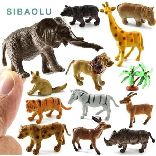 Simulation mini Bear Deer kangaroo Elephant Horse Animal model plastic PVC figurine home decor miniature fairy garden decoration
