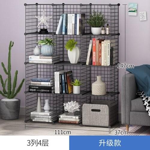 Easy Bookshelf Home Living Room Shelves Wrought Iron Storage Small Shelf Student Childrens Bookcase Floor Approximately