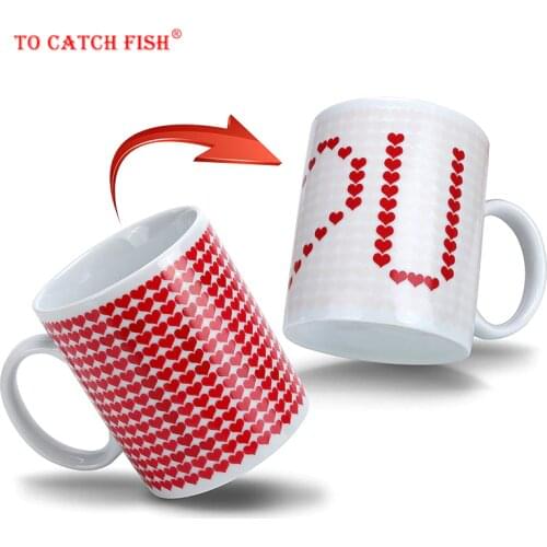 Creative I love You Magic Mugs Temperature Changing Cup Color Changing Chameleon Mugs Heat Sensitive Cup Coffee Tea Milk Mug