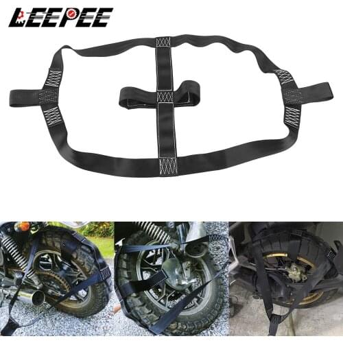 Motorcycle Rear Wheel Fixing Fastening Webbing Belt Strap Motorbike Transportation Tie-Down Moto Accessories Safe Universal