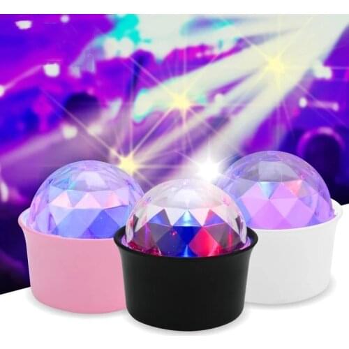 Mini Wireless Disco Ball Light Music Sound Activated LED Party Light Portable USB Rechargeable Car atmosphere RGB DJ Stage Light