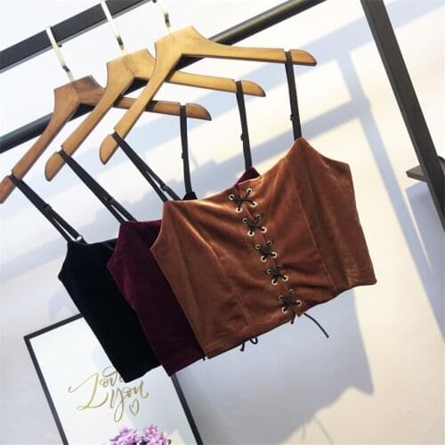 20 Big Size Fashion Women Ultrashort Gold Velvet Vest Solid Girl Slim Tank Crop Tops Outfits Lady Bandage Tanks Bottomings 1283