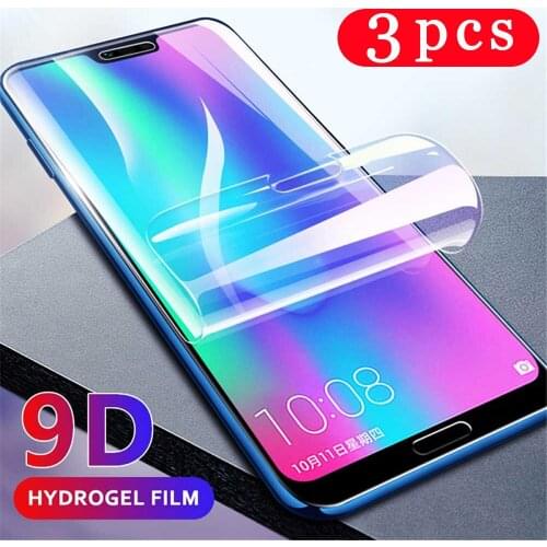 3Pcs 9D soft full cover hydrogel film for huawei honor 8 8C 8S 8A pro 8X max phone screen protector Not Glass protective film HD
