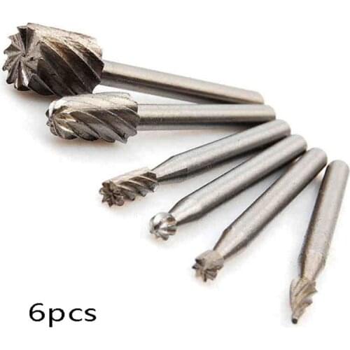 6Pcs HSS Routing Router Drill Bits Set Milling Cutter Rotary Burr Tool CNC Engraving Abrasive Tools Wood Metal Milling Cutter