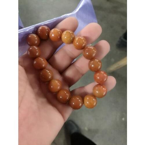 Natural Jadeite A red color Bead Bracelet Hand Carved Jewelry Gifts Wholesale 12mm