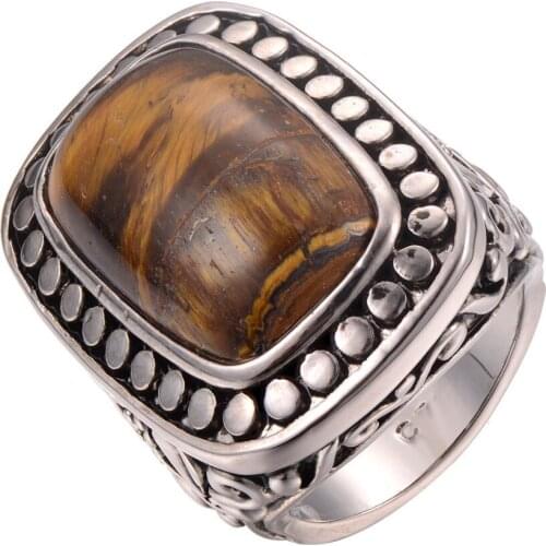 Newest hotsell Tiger Eye 925 Sterling Silver Ring Free Shipping Size 6 7 8 9 10 F1271