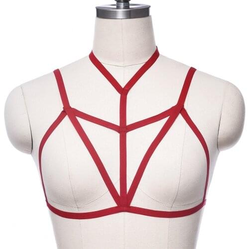 Punk Body Cage Soft Fetish Bondage Harness Belt Adjustable Sexy Lingerie Bra Women Pastel Goth Body Harness