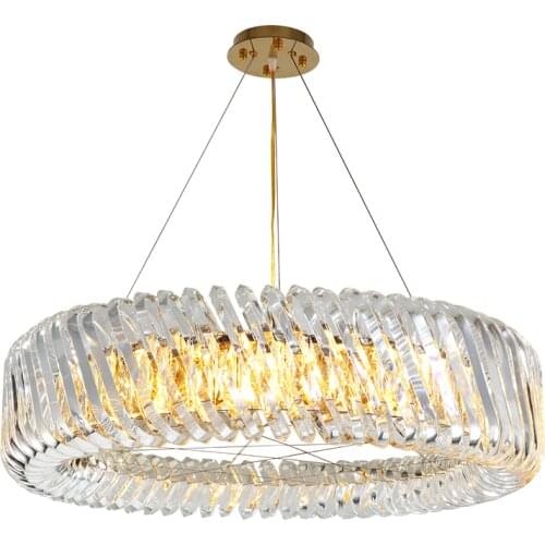Luxury Modern Chandelier Lighting For Home Simple Fashion Bedroom Dining Room Clear Crystal Lamp Round Indoor Light Fixtures New