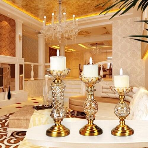 Luxury crystal candle holders Feng Shui wedding candelabra centerpieces glass candle holder Candlestick home decoration crafts