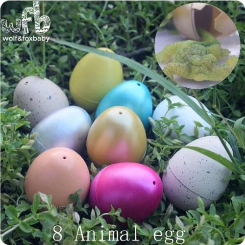 Retail 8 patterns 7*5cm Children creative toys Aquatic kids toy water expansion large dinosaur eggs Easter egg growth gift 2015