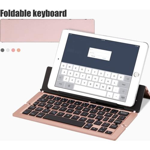 Mini Foldable Bluetooth Keyboard Wireless Folding Keypad Metal Stand For Macbook Android Windows iPad Xiaomi Tablet Keyboard