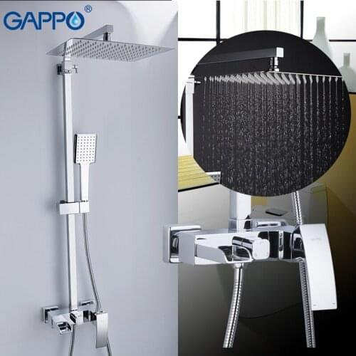 Gappo Shower Faucet Brass Bathroom Mixer Waterfall Tap Bath Rainfall Shower Set Wall Mounted Faucet Head Shower Set Ducha