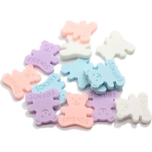 Resin Friends Bear Cookies Decoration Crafts Flatback Cabochon Scrapbooking For Hair Clips Embellishments Beads Diy