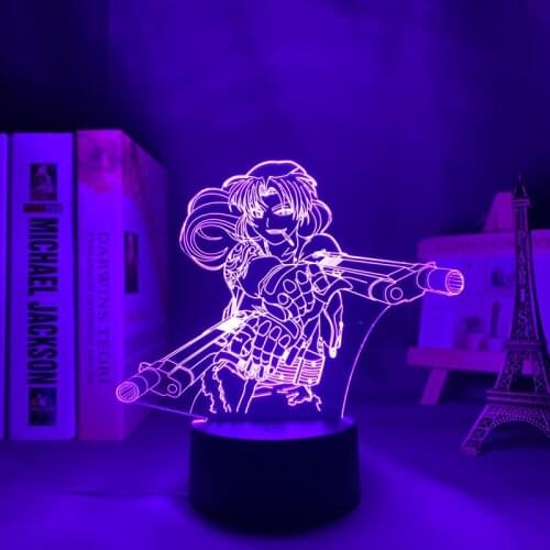 Black Lagoon Revy Led Night Light for Bedroom Decor Gift Nightlight Anime Table 3d Lamp Revy Black Lagoon