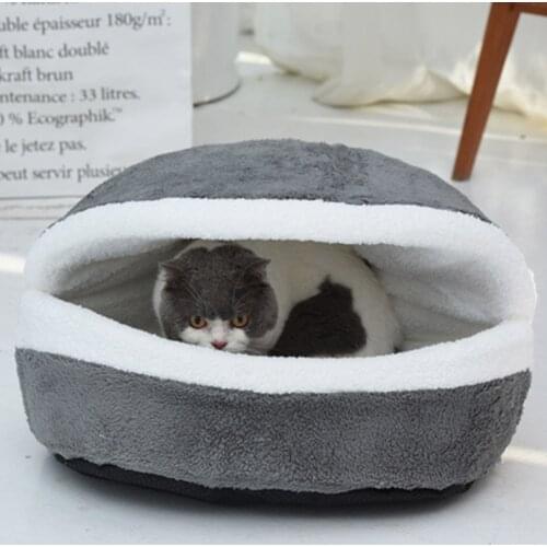 Comfortable Hamburger Bed Kennel Washable Warm Puppy Cushion Cat Waterproof Nest Pet Cute Nest for Home Pet Supplies