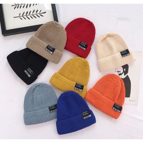KENSHELLEY Womens And Mens Versatile Street Fashion Bar Code Logo Knitted Cap Thicken To Keep Warm Beanie Hat