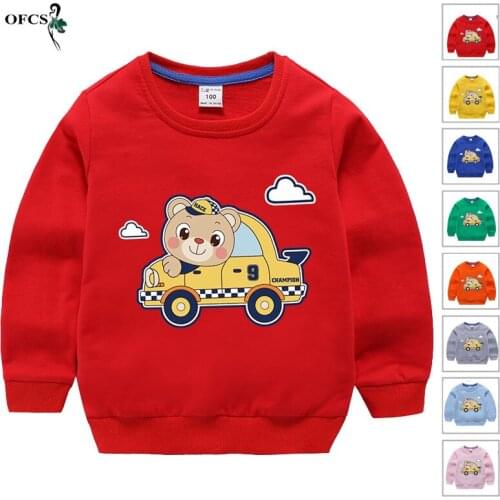 Boy Girl Spring Sweater Tops Full Outerwear Children Clothes Cartoon Print Fashion Sweatshirt Unisex Western Style Casual Shirt