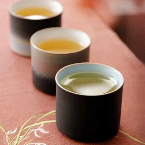 Vintage Japanese Tea Cup Coarse Pottery Teacup Master Tea Bowl Chinese Kung Fu Tea Set Drinkware Teaware Decor Crafts