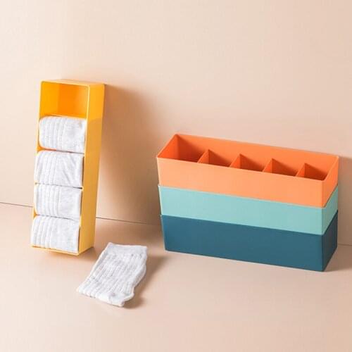 Socks Storage Box Household Sorting Case Multi-Lattice Without Lid Dormitory Separation Drawer Type Box For Clothes Bras Scarf